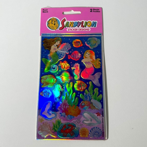 Vintage 2002 Sandylion Pearly Stickers Sealed Pack Mermaids Sea Animals (22M) - Picture 1 of 6